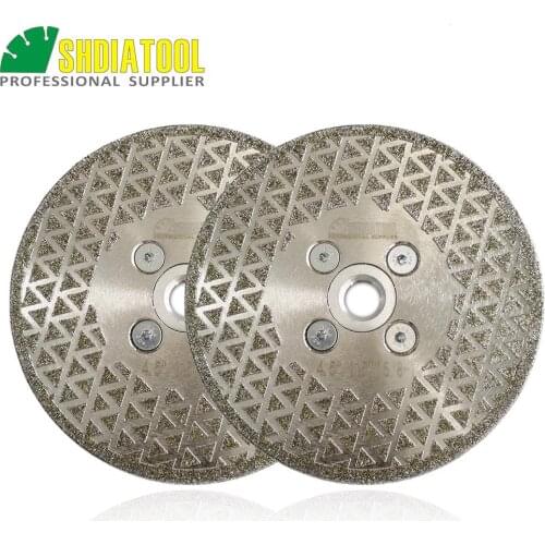 SHDIATOOL 2pcs Dia 4"/105mm 5/8"-11 Electroplated Diamond Cutting Grinding Saw Blade Cutting Discs Single Side Coated Blade