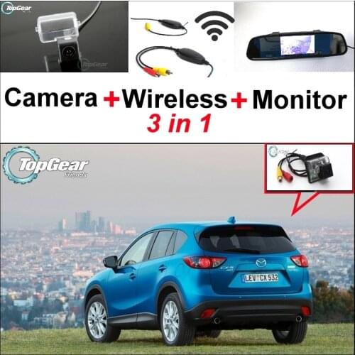 3 in1 Special Rear View Camera + Wireless Receiver + Mirror Monitor EASY Parking System For Mazda CX-5 CX 5 CX5