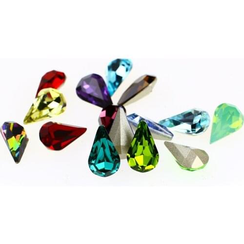 Tear Drop Strass K9 Glass Rhinestones Crystal Stone Glue On Diamonted For Clothes Nail Art Decoration Garment Gems Applique
