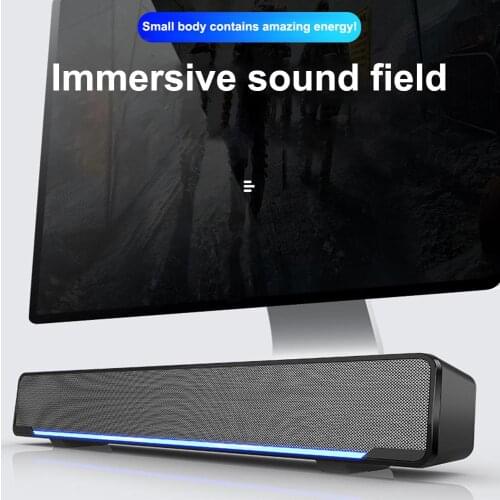 Led 3D Surround Soundbar Bluetooth 5.0 Speaker Wired Computer Speakers Subwoofer Stereo Sound Bar For PC Laptop Theater TV USB