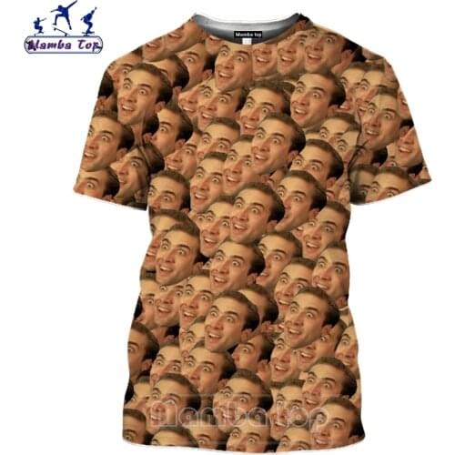 Mamba Top 3D Movie Cosplay Nicolas Cage T-shirt Men Animal Bear Hip Hop Mens T-Shirt Food Cake Motorcycle Shirt Bomb pistol Top