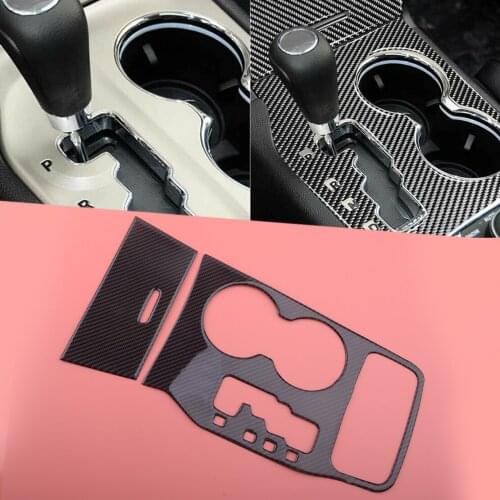 Carbon Fiber Car Console Cigarette Lighter Cover Gear Shift Box Cup Holder Trim Decor Fit for Jeep Grand Cherokee 2011 2012 2013