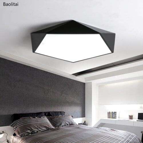 Ultra-thin Ceiling Light Led Modern Simple Nordic geometry Black White 30CM 18W 220V Living Room Bedroom Aisle Study Lamp