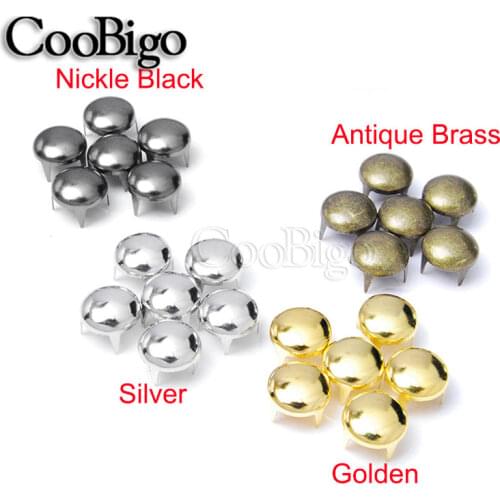 100pcs 9mm Round Dome Rivets Spike Studs Spots Nailhead Punk Rock DIY Leather Craft for Shoes Clothing Bag Parts Decoration