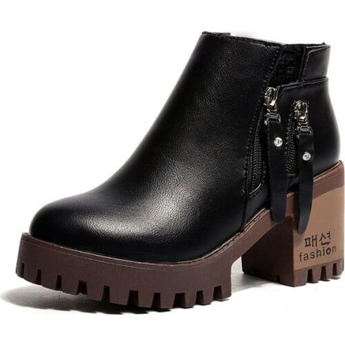 Women Ankle Boots Autumn Female Casual Shoes Woman Flat Vogue Platform Round Toe Buckle Strap Solid Comfortable78