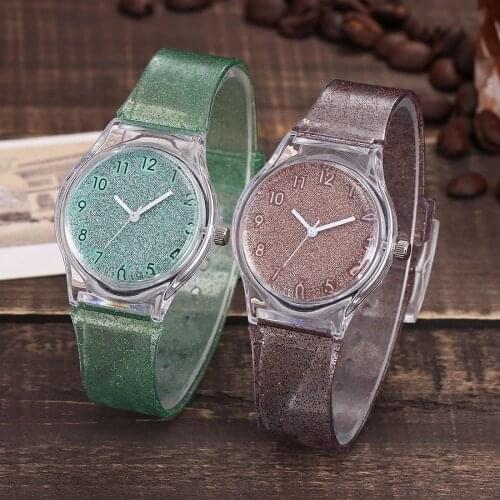 Women Transparent Silicone Arabic Numbers Wristwatches Luxury Lovely Cute Watches Gift Clock Zegarek Damski