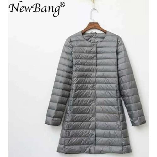 NewBang Brand ladies Coats Ultra Light Down jacket Women Long Duck Down Jacket Female Lightweight Warm Linner Slim Portable