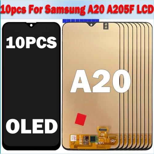 10 PCS OLED For Samsung Galaxy A20 A205 SM-A205F LCD Display Touch Screen Digitizer Assembly