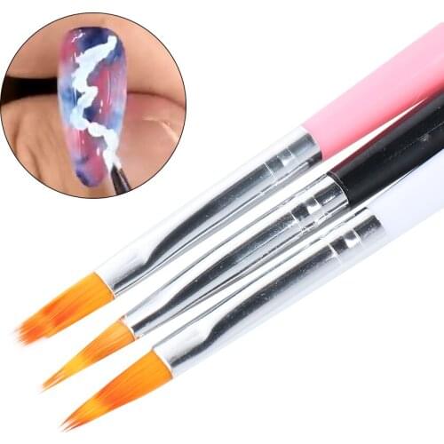 1pcs Gradient Bloom Gel Polish Drawing Brush For Nail Art Nylon Hair Wood Handle Manicure Painting Brushes Equipment Tool LY285