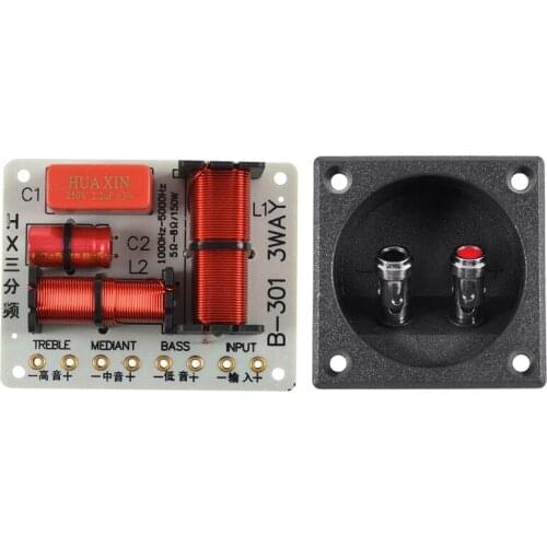 1 Pcs Professional 150W Multi Speaker Audio Frequency Divider 3 Way Crossover Filters Acoustic Components & 1 Pcs Square Shape D