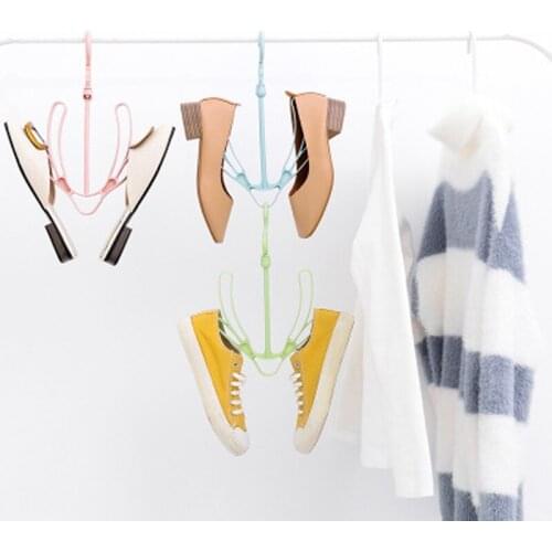 1PCS Balcony Shoe Rack Shoe Hanger Shoe Drying Rack Tan Shoes Tied Wind Folding Multi-function Convenient And Practical