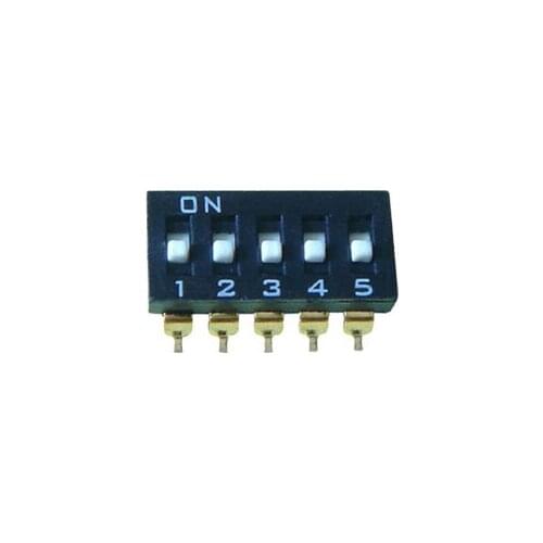 100Pcs/Lot 5 Bit Patch Black Dial Switch 5P Five Bit 2.54Mm Spacing Smd Original Toggle Switch