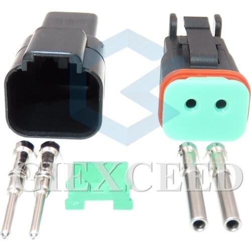 2 Sets 2 Pin Deutsch DT04-2P-E005 DT06-2S-EP06 Waterproof Female Male Automotive Connector Black Auto Plug For Mazda