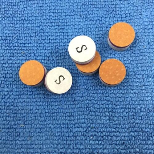 2017 New 10pcs/lot Billiard cue tips 14mm 9layers four colors layer pigskin Pool cue tips SS/S/M/H can customize logo