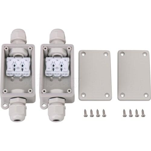 2x White Plastic Outdoor P02-3 Terminal IP66 Wire Connector Junction Box