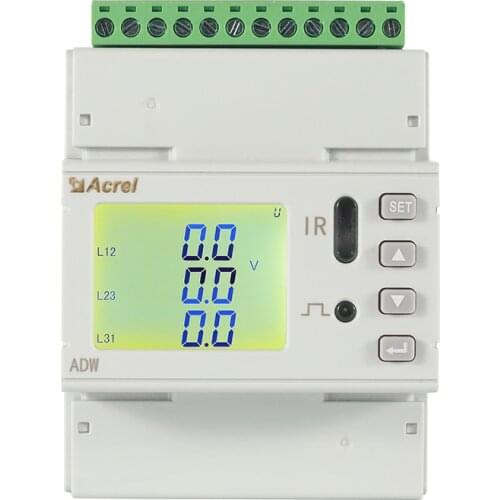 3P3W 3P4W multi circuit electrical energy power meter in distribution box ADW210-D10-2s