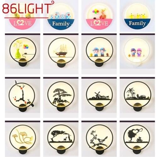 86LIGHT Wall Lamps Contemporary Creative Artistic Figures LED Sconces Lights Indoor For Home Balcony
