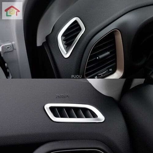Stainless steel For Jeep Renegade 2015 2016- 2019 accessories Car front Small air outlet Decoration Cover Trim Car Styling