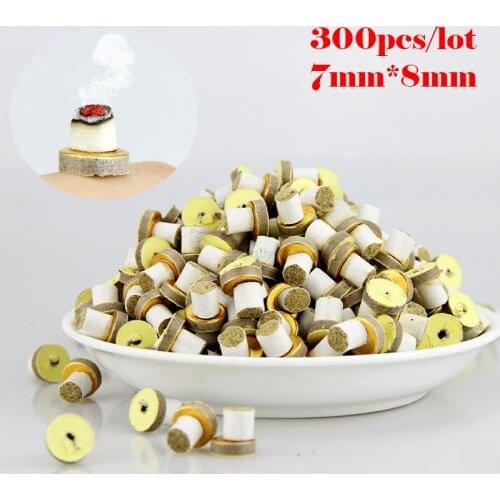 Binjiully 300pcs Mini Moxa Self Stick-On Chinese Moxibustion Therapy Mini Massage Heating Acupuncture Moxa Tube