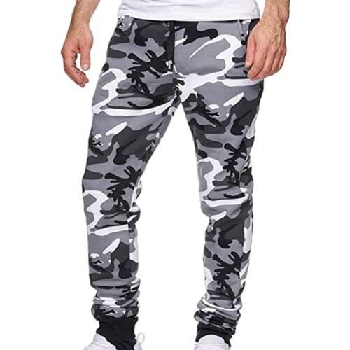Mens Pants Outdoor Sports Men Trousers Jogger Camouflage Ankle Banded Mid Waist Cargo Pants for Autumn 2021 Fashion Streetwear