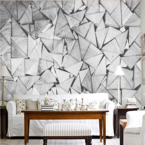 Dropship Colomac Black And White Wallpaper Jane Europe Creative 3d Triangle 3d Wallpaper Wall Paper Living Room Papel Mural