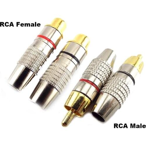 Balck + Red RCA Male to Female Video Adapter Connector RCA Female to Cabling Jack Plug Convertor for Coaxial Cable