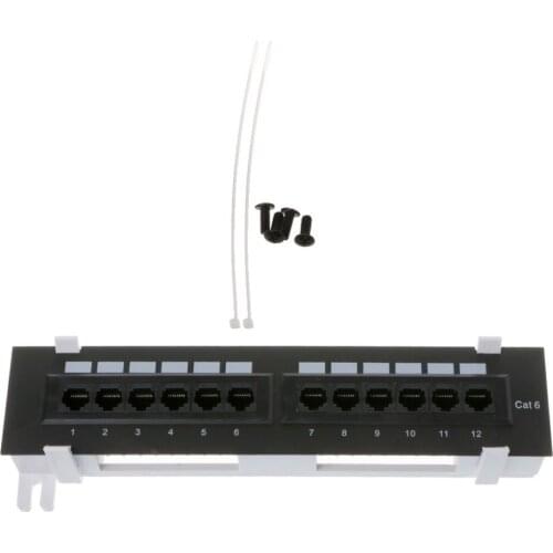 Deek-Robot 12 Port CAT6 Patch Panel RJ45 Networking Wall Mount Rack Mount Bracket