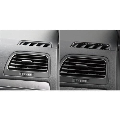 For Volkswagen Golf 7 2013--2017 Soft Carbon Fiber Air Outlet Decoration Anti-scratch Stickers Car Interior Accessories