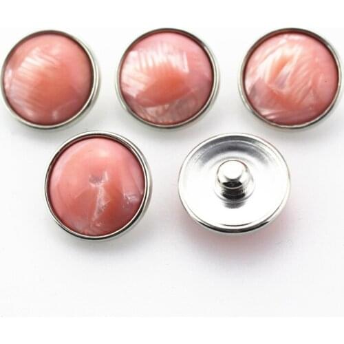 20pcs/lot Pink Shell Round Snap Button Fit 18mm Interchangeable Ginger Snap Jewelry DIY Bracelets&Bangles Charms Jewelry