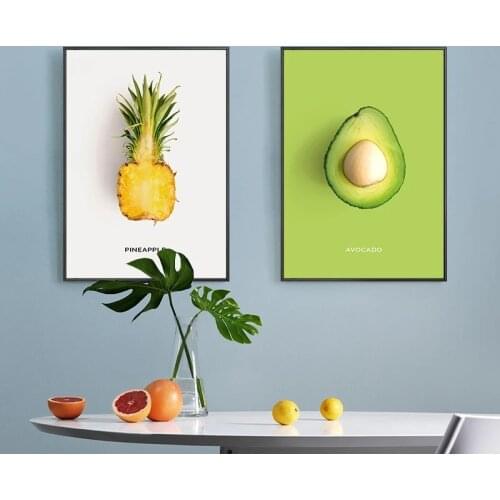 Fruit Kitchen Poster Pineapple Strawberry Nordic Pictures Wall Prints Art Painting Home Decoration Wall Pictures For Dining Room
