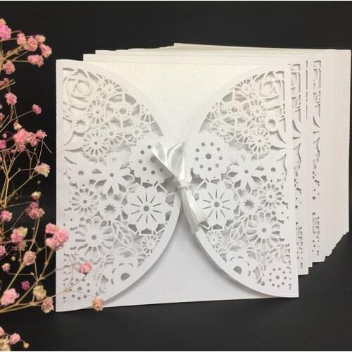 12 Colors Laser Cut Square Invitation Cards For Mariage Briade Wedding Invitations Thank You Card Party Supplies