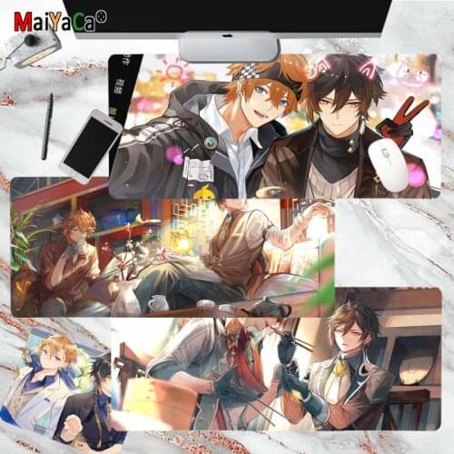 MaiYaCa Genshin Impact Tartaglia Zhongli Anime Customized laptop Gaming mouse pad Size for Mouse Keyboards Mat Mousepad for Gift