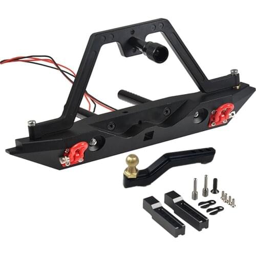 Metal Rear Bumper with Light Trailer Hook for 1/10 RC Axial SCX10 & SCX10 II 90046 Traxxas -4 4