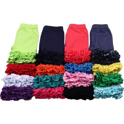 MUDBALA Girls Icing Ruffle Shorts Summer short pants for little girl 100% cotton plain short 12m-8years