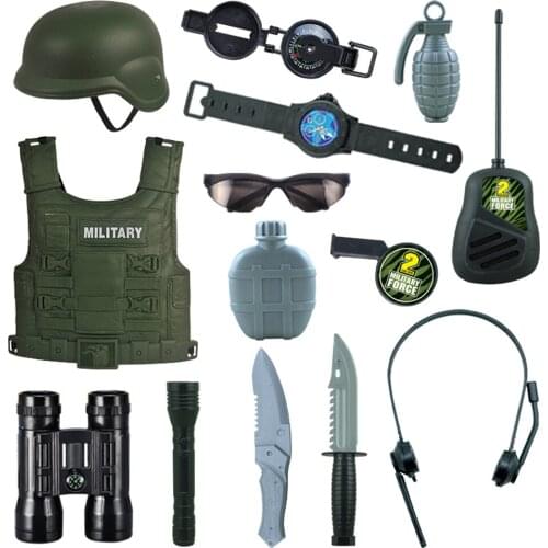 14x/Set Boys Toy Tool Kits Soldiers Outdoor Explore Costumes Boy