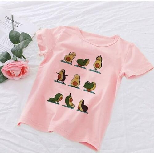 Girl Clothes New Shelves Girls Tops Crew Neck T Shirt Boys Avocado Printing Kawaii Kids Tshirt 24M 3T 4T 5T 6T 7T 8T 9T Fashion