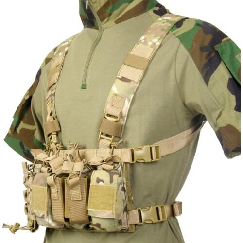 Hunting Vest Mini Chest Rig With Drop Down Pouch Flapped GP Stuff M4 9mm Tactical 500D Cordura Airsoft Paintball Accessories
