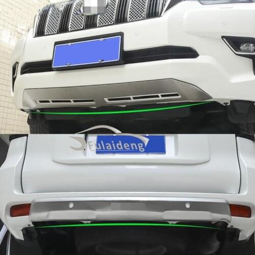 Front & Rear Bumpers Protection Guards Skid Plate Covers For Toyota Land Cruiser Prado FJ150 2018-2020 Car Accessories