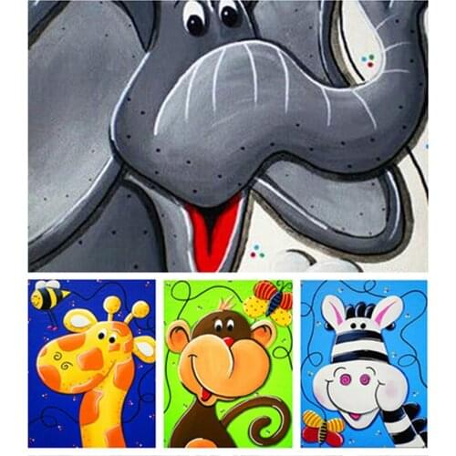 Full 5D Embroidery diy diamond painting cross stitch Cartoon animal picture 3d mosaic diamonds for children kids gift room decor