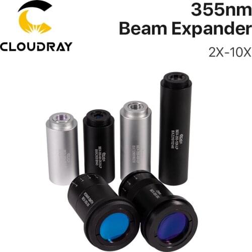 Cloudray UV 355nm Laser Beam Expander Fused Silica Lens 2X 3X 5X 8X 10X Optics Beam Expand for UV Laser Marking Machine