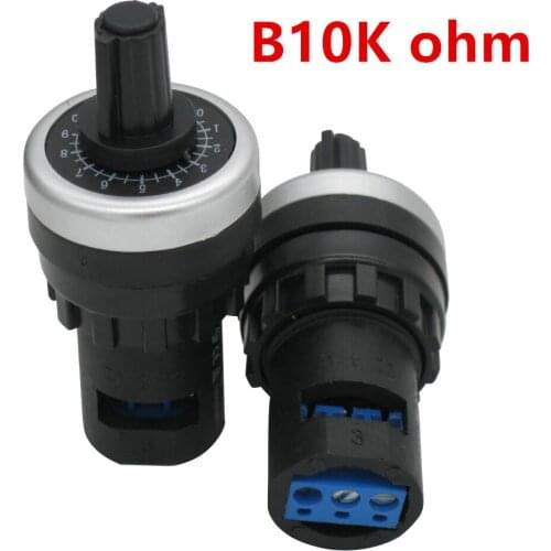 LA42DWQ-22 10K ohm 22mm Diameter Pots Rotary Potentiometer Converter Governor Inverter Resistance Switch