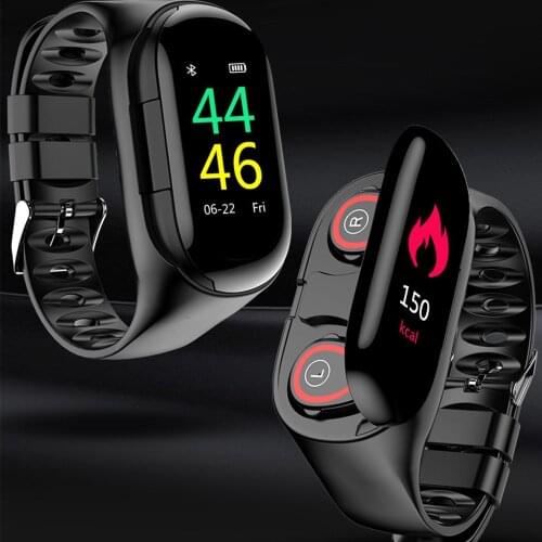 Smart Watch With Bluetooth Headphones M1 Wireless Earphones Earbuds Wearbuds 2 In 1 Smartwatch Bracelet Tws Ear Buds Headset