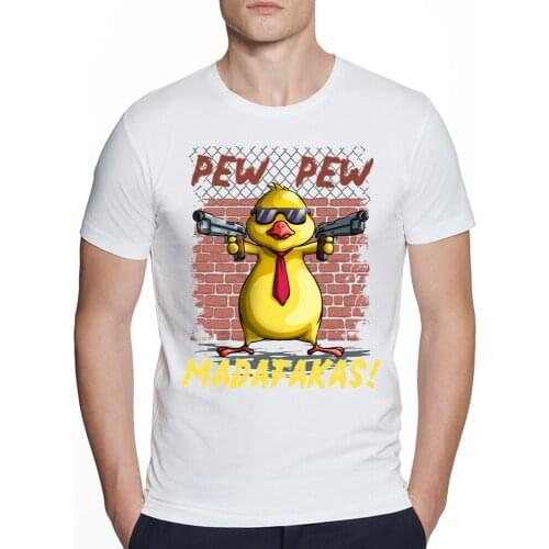 Funny Chicks PewPewPew Madafakas Crazy Chick T-Shirt Cute yellow Chicks Print Shirt Fashion Brand T-Shirt Casual Hip Hop Tshirt