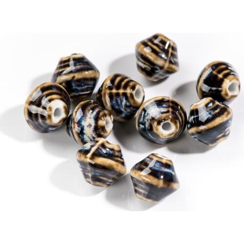 18#10pcs Wonderful Hearthstone Abstract Retro Element Art Ceramic Shaped Bead Jewelry Accessories #8A41612