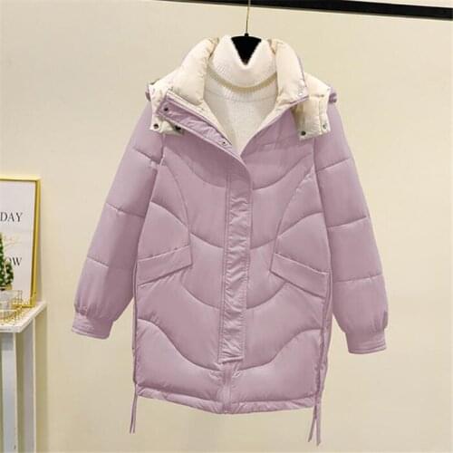Winter Women Coats 2021 NEW Fashion Basic Jacket And Coat Women Casual Cotton Padded Parkas Hooded Winter Jacket Female Overcoat