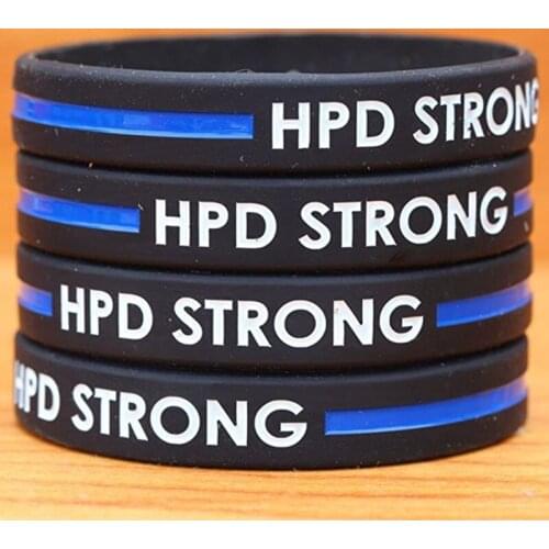 100pc American United states Police lives matter silicone wristbands HPD STRONG thin blue line wristband bracelet wrist bands