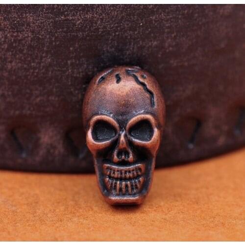 10x 11*18mm Antique Copper Skull Biker Leathercraft Saddles Conchos RivetBack