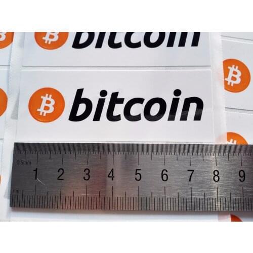 160pcs/lot 8x3cm bitcoin logo stickers, Self-adhesive cryptocurrency label, Item No.FS20