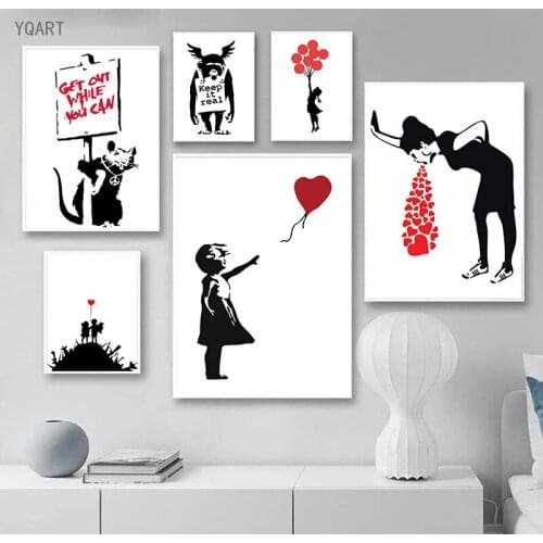 Banksy Artwork Posters Canvas Paintings on The Wall Abstract Art Decoration for Modern Nordic Home Living Room Wall Decoration