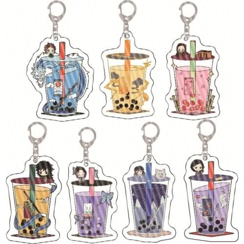 Demon Slayer Anime Tamayo Kochou Shinobu Kanroji Mitsuri Kamado Tanjirou Agatsuma Zenitsu Acrylic Pendant Keychains Keyrings